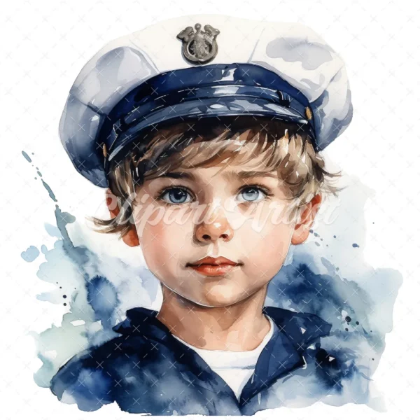 20 High-Quality Sailor Boy Clipart - Sailor boy digital watercolor JPG instant download for commercial use - Digital download