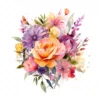 20 High-Quality Flower Bouquet Clipart - Flower bouquet digital watercolor JPG instant download for commercial use - Digital download