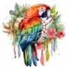 20 High-Quality Parrot With Dreamcatcher Clipart - Parrot digital watercolor JPG instant download for commercial use - Digital download