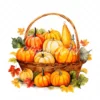 20 High-Quality Pumpkin Basket Clipart - Pumpkin basket digital watercolor JPG instant download for commercial use - Digital download