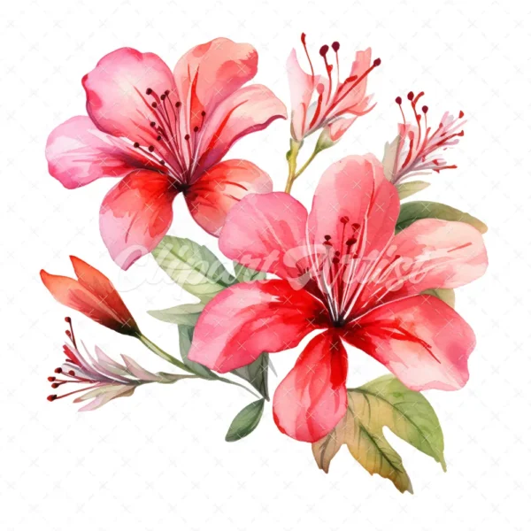 20 High-Quality Alstroemeria Clipart - Alstroemeria flower digital watercolor JPG instant download for commercial use - Digital download