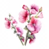 20 High-Quality Hollyhock Clipart - Hollyhock flowers digital watercolor JPG instant download for commercial use - Digital download