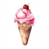 20 High-Quality Ice Cream Clipart - Ice cream digital watercolor JPG instant download for commercial use - Digital download