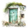 20 High-Quality Doors on Countryside Clipart - Floral doors digital watercolor JPG instant download for commercial use - Digital download