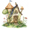 20 High-Quality Little Fairy House Clipart - Fairy house digital watercolor JPG instant download for commercial use - Digital download