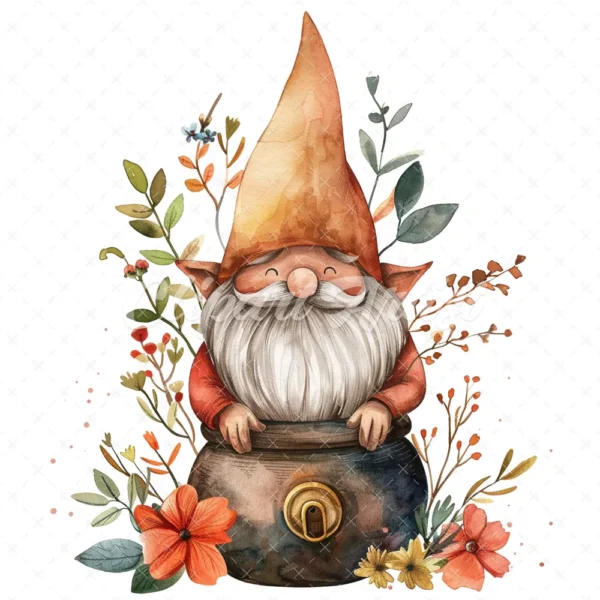20 High-Quality Gnomes With Cauldron Clipart - Gnomes cauldron digital watercolor JPG instant download for commercial use - Digital download