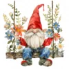 18 High-Quality Gnome on Swing Clipart - Gnome on swing wreath digital watercolor JPG instant download for commercial use - Digital download