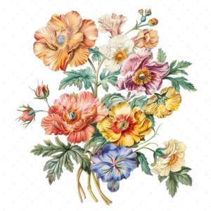19 High-Quality Flowers Cascade Clipart - Flowers cascade digital watercolor JPG instant download for commercial use - Digital download
