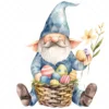 20 High-Quality Gnome With Easter Clipart - Easter gnome digital watercolor JPG instant download for commercial use - Digital download