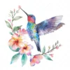 20 High-Quality Floral Hummingbird Clipart - Hummingbird digital watercolor JPG instant download for commercial use - Digital download