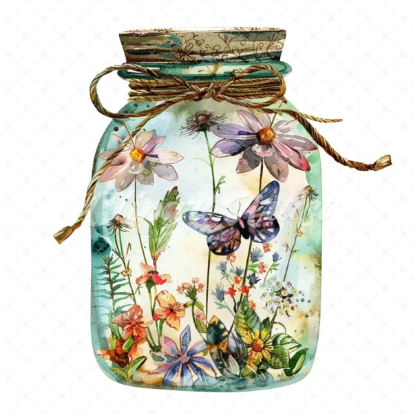 20 High-Quality Fairy Jars Clipart - Fairy jars digital watercolor JPG instant download for commercial use - Digital download