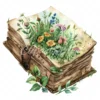 20 High-Quality Forgotten Book Clipart - Forgotten book digital watercolor JPG instant download for commercial use - Digital download
