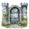 20 High-Quality Castle Entrance Clipart - Castle entrance digital watercolor JPG instant download for commercial use - Digital download