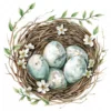 20 High-Quality Floral Bird Nest Clipart - Floral bird nest digital watercolor JPG instant download for commercial use - Digital download
