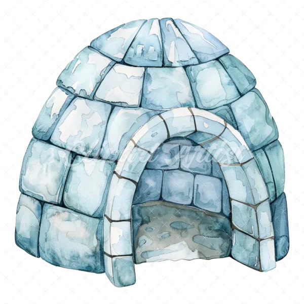 20 High-Quality Igloo Clipart - Snow igloo watercolor JPG instant download for commercial use - Digital download