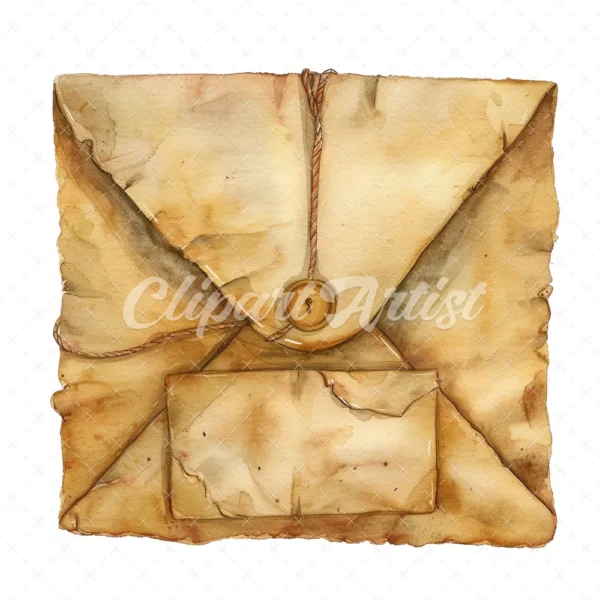 20 High-Quality Antique Letter Envelope Clipart - Letter envelope watercolor JPG instant download for commercial use - Digital download