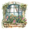 20 High-Quality Victorian Windows Set-1 Clipart - Victorian windows watercolor JPG instant download for commercial use - Digital download
