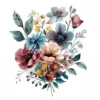 20 High-Quality Bouquet of Flowers Clipart - Bouquet of flower digital watercolor JPG instant download for commercial use - Digital download