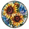 20 High-Quality Stained Glass Sunflowers Clipart - Sunflowers digital watercolor JPG instant download for commercial use - Digital download