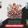 Christmas Fairies PNG Clipart Collection - 25 PNG, Festive fairy graphics png, Holiday magic illustrations, Commercial use, Digital download