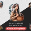 Native America (P-2) PNG Clipart Collection - 57 PNG, Cultural illustrations, Traditional graphics, Commercial use, Digital download