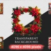 Christmas Frames PNG Clipart Collection - 30 PNG, Festive frame graphics, Holiday borders printable, Commercial use, Digital download