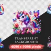 Unicorns PNG Clipart Collection - 26 PNG, Whimsical unicorn graphics, Fairytale inspired printables, Commercial use, Digital download