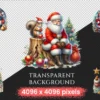 Santa Claus PNG Clipart Collection - 42 PNG, Christmas santa illustrations, Festive printables, Commercial use, Digital download