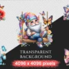 Butterfly Gnomes PNG Clipart Collection - 44 PNG, Gnome gardener graphics, Charming butterfly png, Commercial use, Digital download