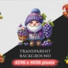 Fruit Gnomes PNG Clipart Collection - 35 PNG, Cute fruit gnome graphics, Charming gnome printables, Commercial use, Digital download