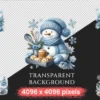 Blue Snowman PNG Clipart Collection - 38 PNG, Winter snowman graphics, Festive printable designs, Commercial use, Digital download
