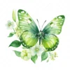 20 High-Quality Green Floral Butterfly Clipart - Butterfly digital watercolor JPG instant download for commercial use - Digital download