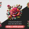Mexican Flowers PNG Clipart Collection - 58 PNG, Cultural themed illustration, Colorful floral art, Commercial use, Digital download