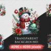 Christmas Snowman PNG Clipart Collection - 55 PNG, Festive winter graphics, Holiday snowman art, Commercial use, Digital download