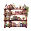20 High-Quality Book Shelves Clipart - Book shelves digital watercolor JPG instant download for commercial use - Digital download