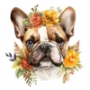 20 High-Quality French Cute Bulldog Clipart - Cute bulldog digital watercolor JPG instant download for commercial use - Digital download