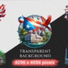 Puerto Rico (P-2) PNG Clipart Collection - 58 PNG, Tropical travel illustrations, Puerto rico island prints, Commercial use,Digital download