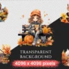 Autumn Landscapes Clipart Bundle - 300+ transparent PNG, Fall landscape clipart, Seasonal scenery graphics, Commercial use, Digital download