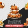 Pumpkin Spice Watercolor Clipart Bundle - 240+ transparent PNG, Warm autumn art, Pumpkin PNG, Fall drinks, Commercial use, Digital download