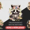 Boho Woodland Animals Watercolor Clipart Bundle - 586+ transparent PNG, Forest, Fox Bear Deer Owl Raccoon, Commercial use, Digital download