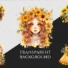Sunflowers Watercolor Clipart Bundle - 776+ transparent PNG, Vibrant sunflower png, Radiant summer flowers, Commercial use, Digital download