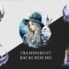 Moon Witches Watercolor Clipart Bundle - 260+ transparent PNG, Fantasy mystical images, Magical fairytale, Commercial use, Digital download