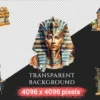 Ancient Egypt Watercolor Clipart Bundle - 770+ transparent PNG, Egyptian illustrations, Pharaohs graphics, Commercial use, Digital download