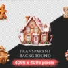 Gingerbread Cookies Watercolor Clipart Bundle - 675+ transparent PNG, Xmas cookies png, Festive baking png, Commercial use, Digital download