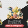 Dinosaurs Watercolor Clipart Bundle - 690+ transparent PNG, Dino graphics, Ancient dinosaur creature png, Commercial use, Digital download