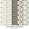 Creepy and Cozy Seamless Patterns, Autumn halloween JPEG, Skeleton pattern, Bat, Spider web, Raven repeating pattern,Digital scrapbook paper