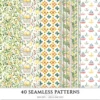 Italian Vibes Seamless Patterns, Mediterranean summer JPEG, Lemon motifs pattern, Italian tiles repeating pattern, Digital scrapbook paper