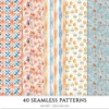 Welcome Autumn Seamless Patterns, Cozy Autumn JPEG, Pumpkin leaves pattern, Owl, Plaid, Fall repeating pattern, Digital scrapbook paper