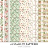 Falling Apples Seamless Patterns, Cozy autumn JPEG, Apples pattern, Pie, Leaves, Apple Gingham repeating pattern, Digital scrapbook paper