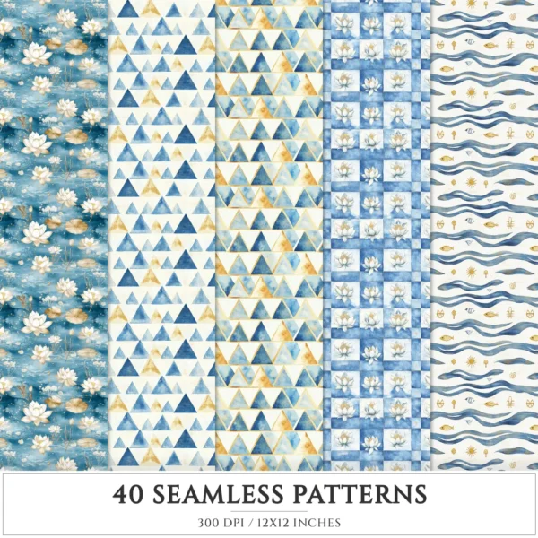 Amentas Whisper Seamless Patterns, Ancient egypt JPEG, Pyramid pattern, Falcon, Egyptian, Lotus repeating pattern, Digital scrapbook paper